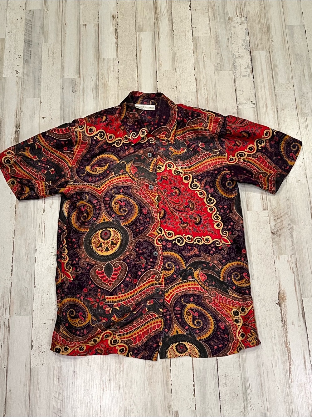 Vintage Valerie Stevens Pure Silk Paisley Shirt Size 4